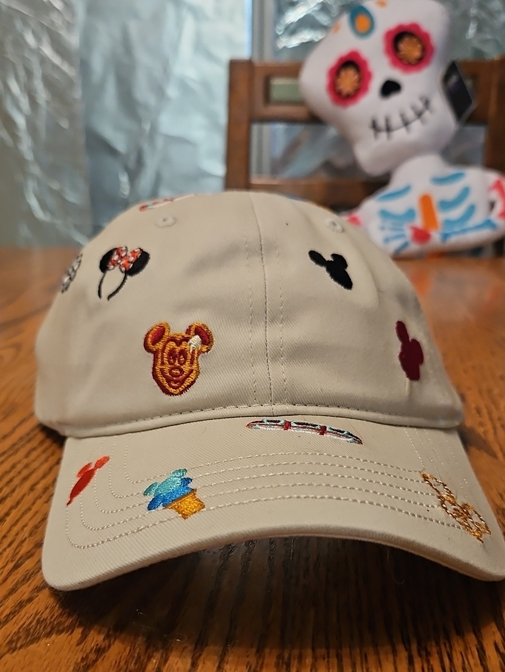 Disney Beige Embroidered Character Baseball Hat
